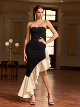 Women's Patchwork Design Long Dress, Evening Gown